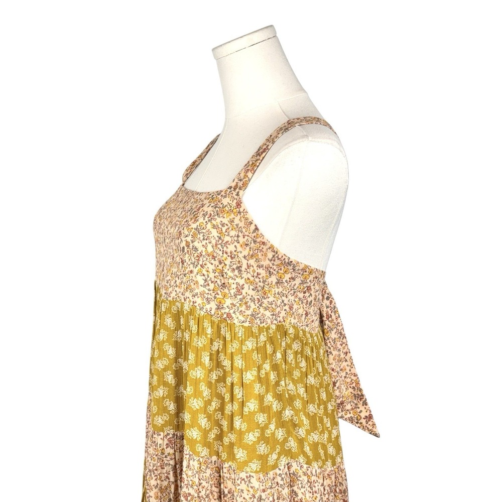Madewell Mixed Print Tiered Midi Dress in Jaipur Floral Sz M Lined Tie Back - Picture 10 of 16
